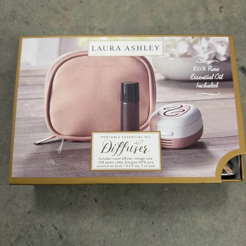 Laura Ashley Portable Essential Oil Diffuser Gift Set Travel Case Energize